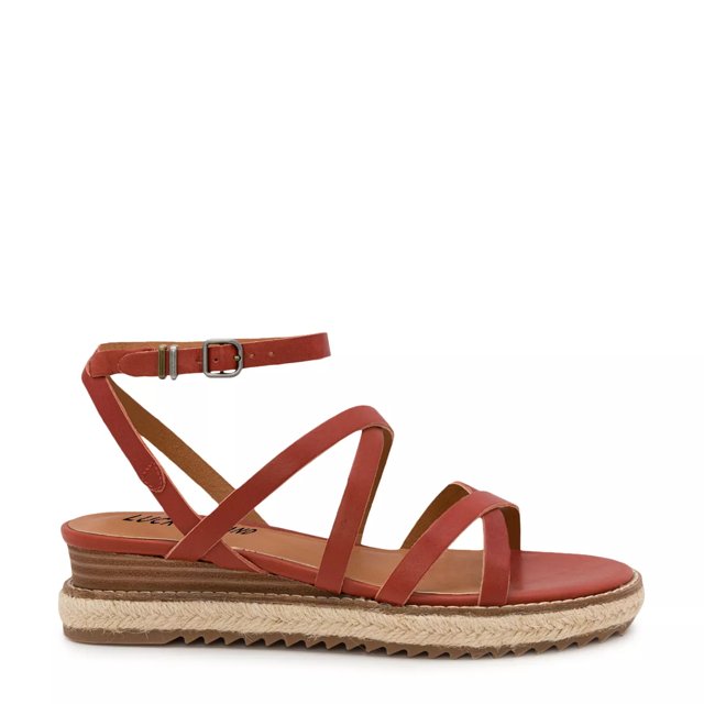 Lucky Brand Nemelli Wedge Sandal Rancho Red Ntrl Essex Jute Size 9 5