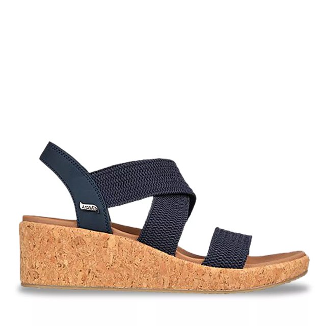 Navy blue 2025 skechers sandals