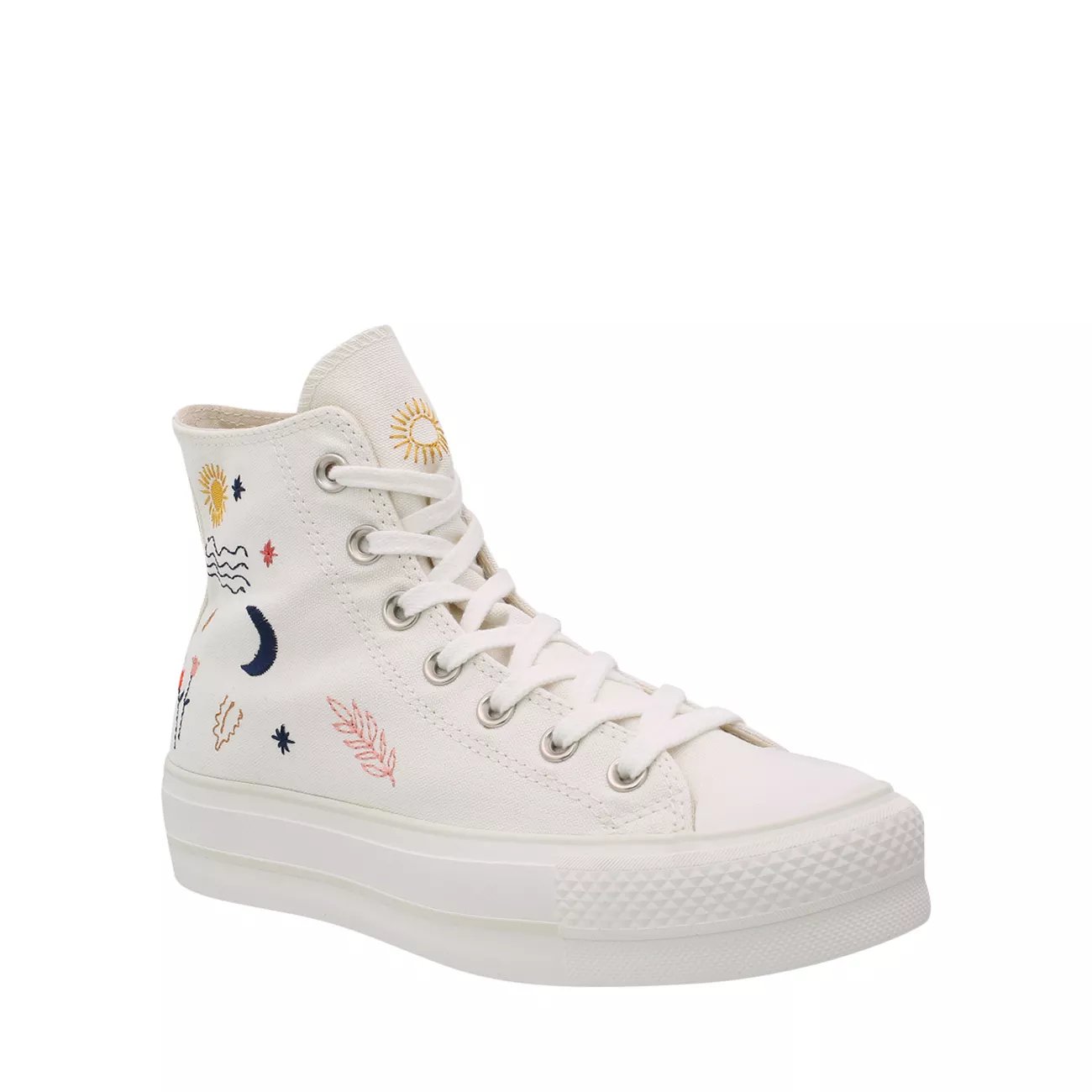 converse all star lift platform embroidered floral