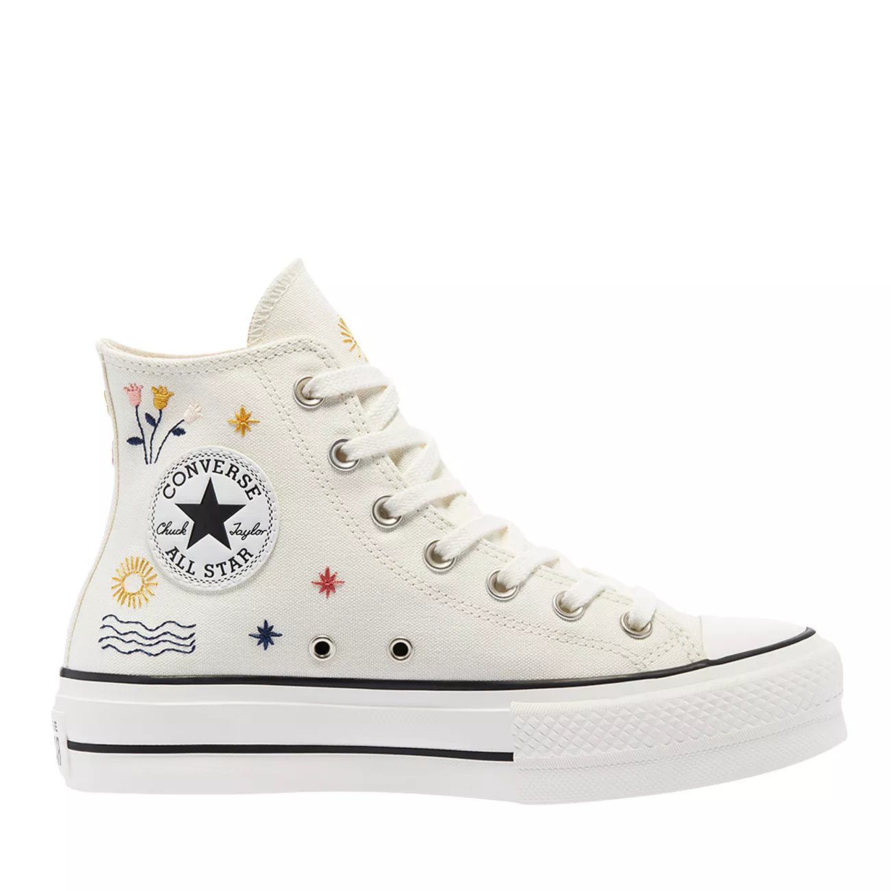 converse all star lift platform embroidered floral