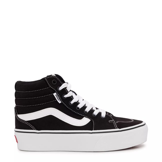 Platform vans online black and white