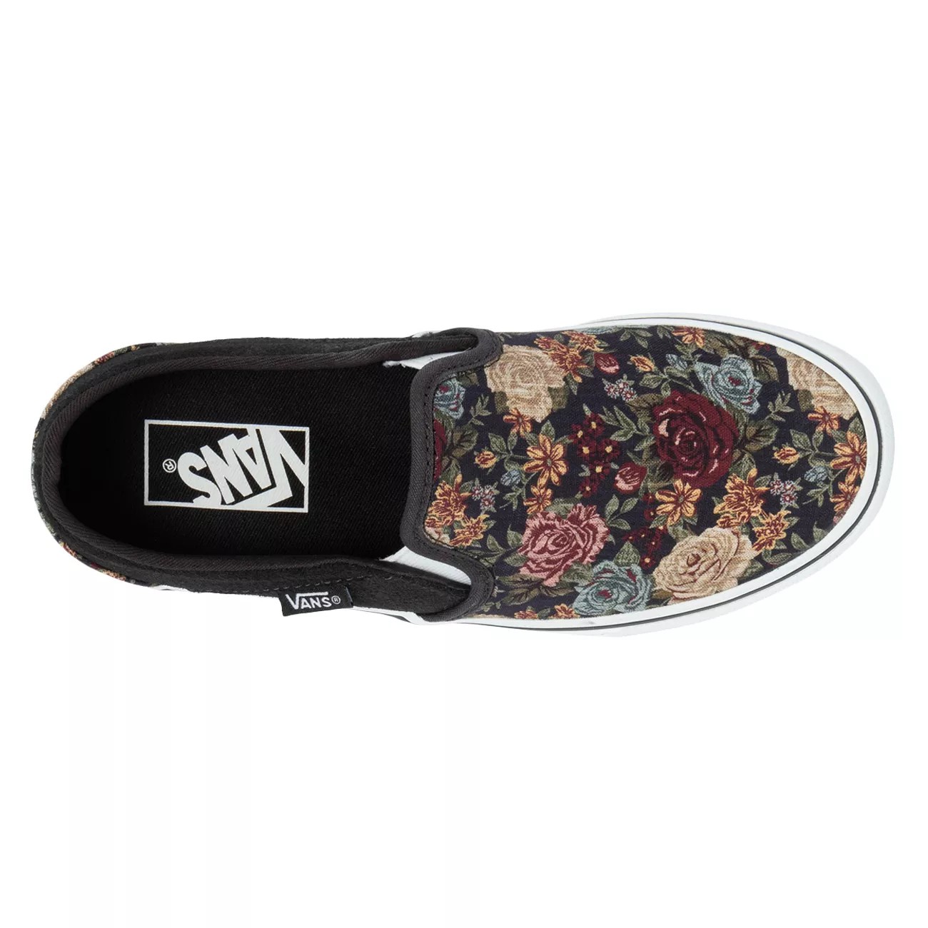 red vans with flowers