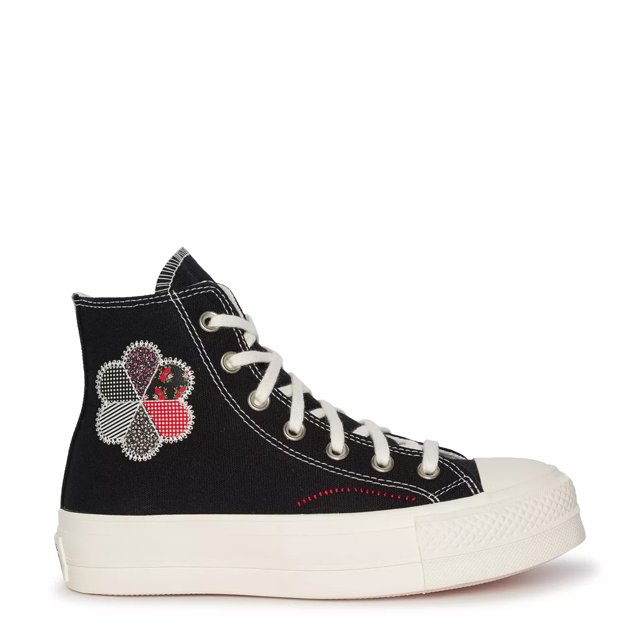 Black high top converse platform top
