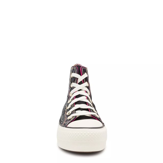 Ladies black top hi top converse