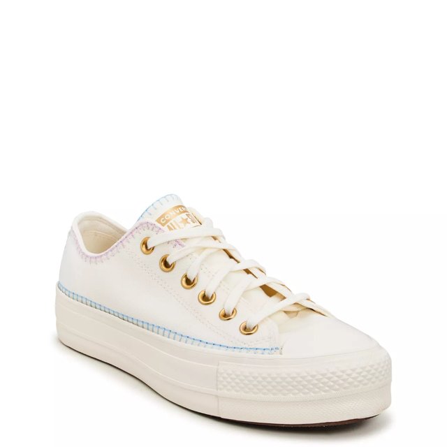 White and rose gold leather converse on sale