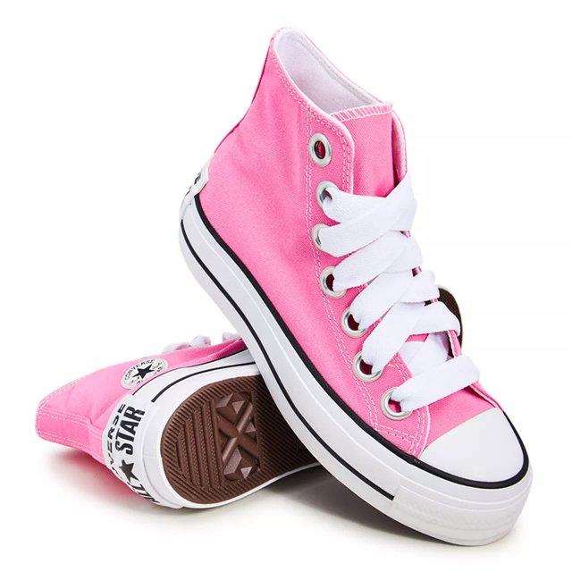 Converse Women s Chuck Taylor All Star Lift Platform Sneaker in Pink White Black Size 10 Medium