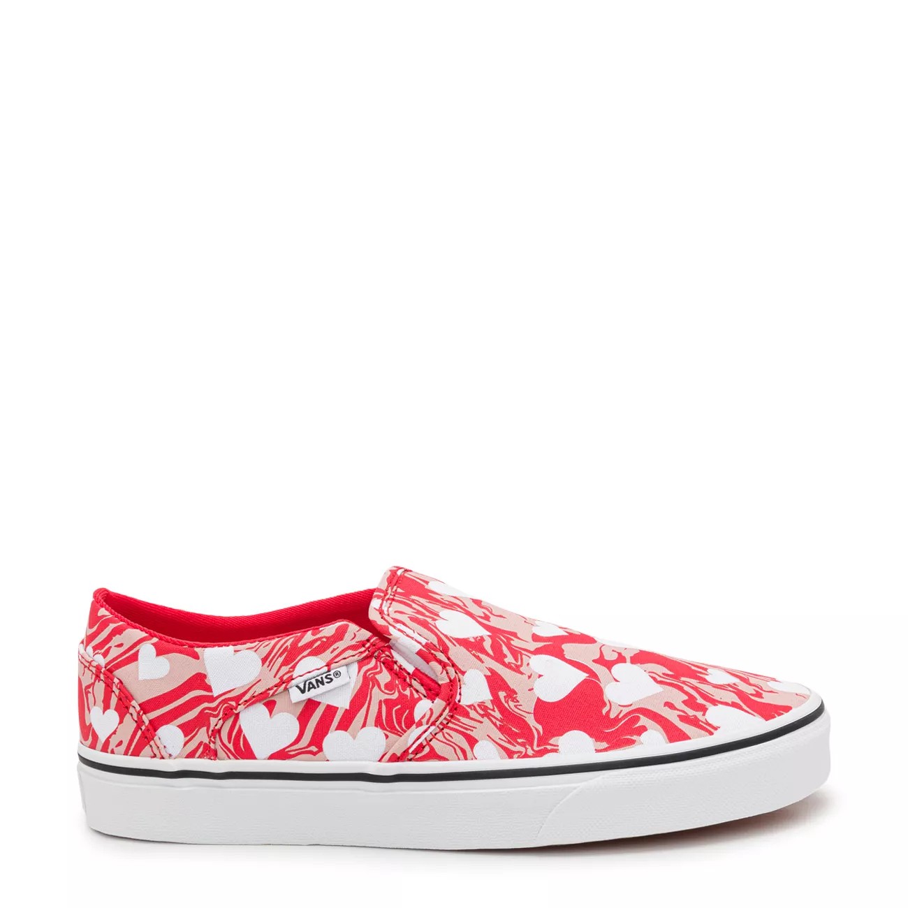 Vans Women's Asher Marble Hearts Slip-On Sneaker | The Shoe Company