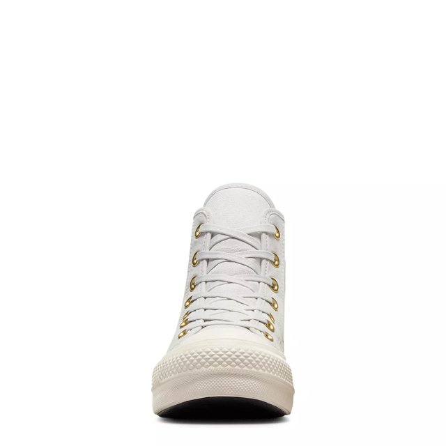 Converse Chuck Taylor All Star Lift Platform Tailored Lines Barely Grey Egret Gold US 9