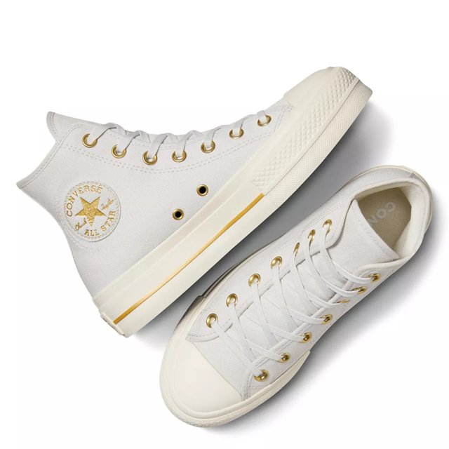 Gold high top converse sales