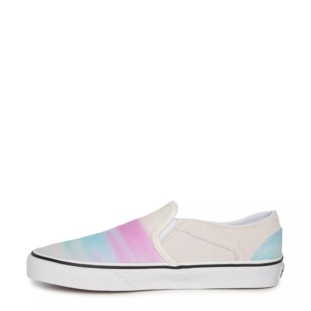 Purple and white vans slip ons online