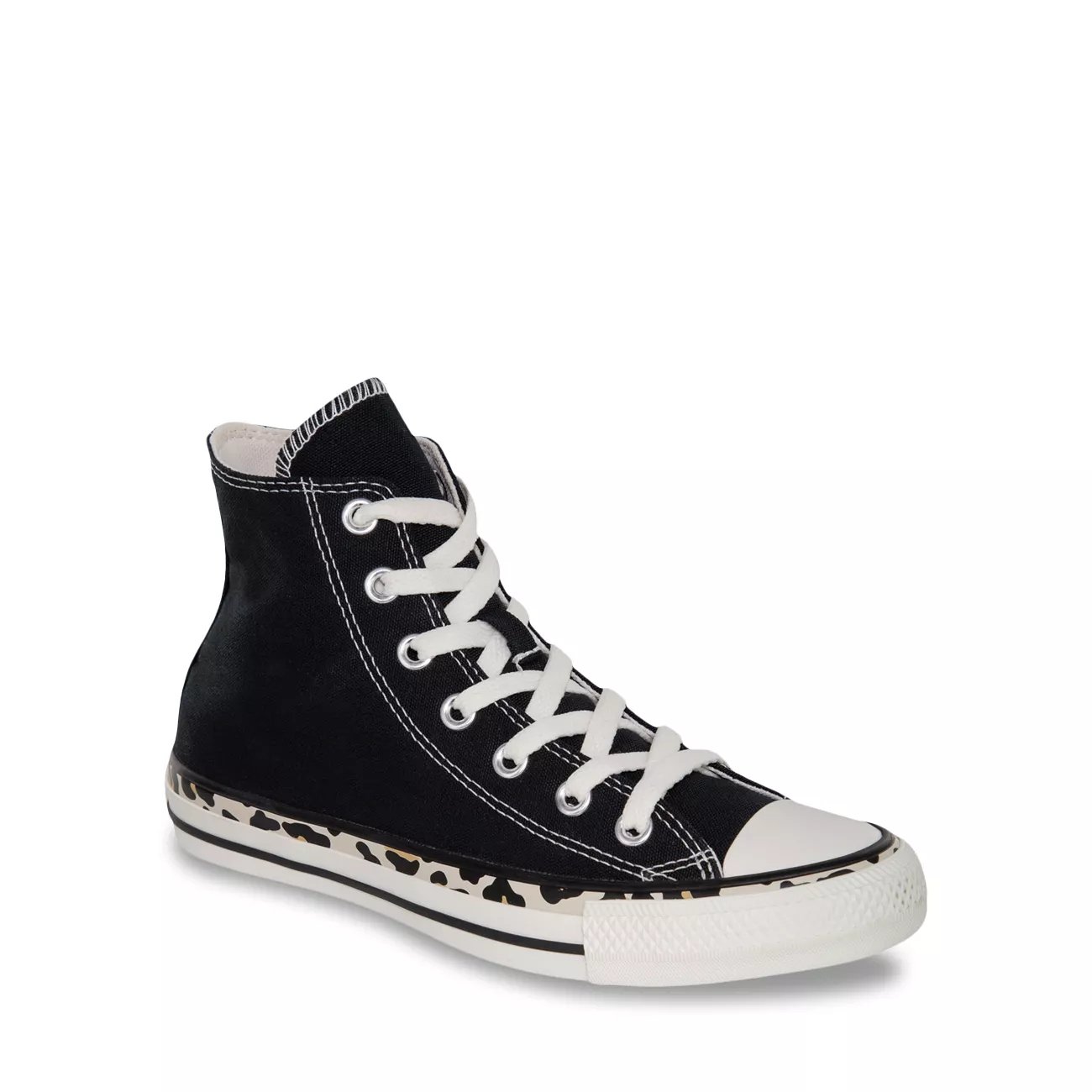 converse all star hi trainers leopard edged black egret driftwood