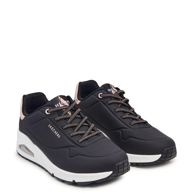Skechers Women s Uno Shimmer Away Wide Sneaker Black 9