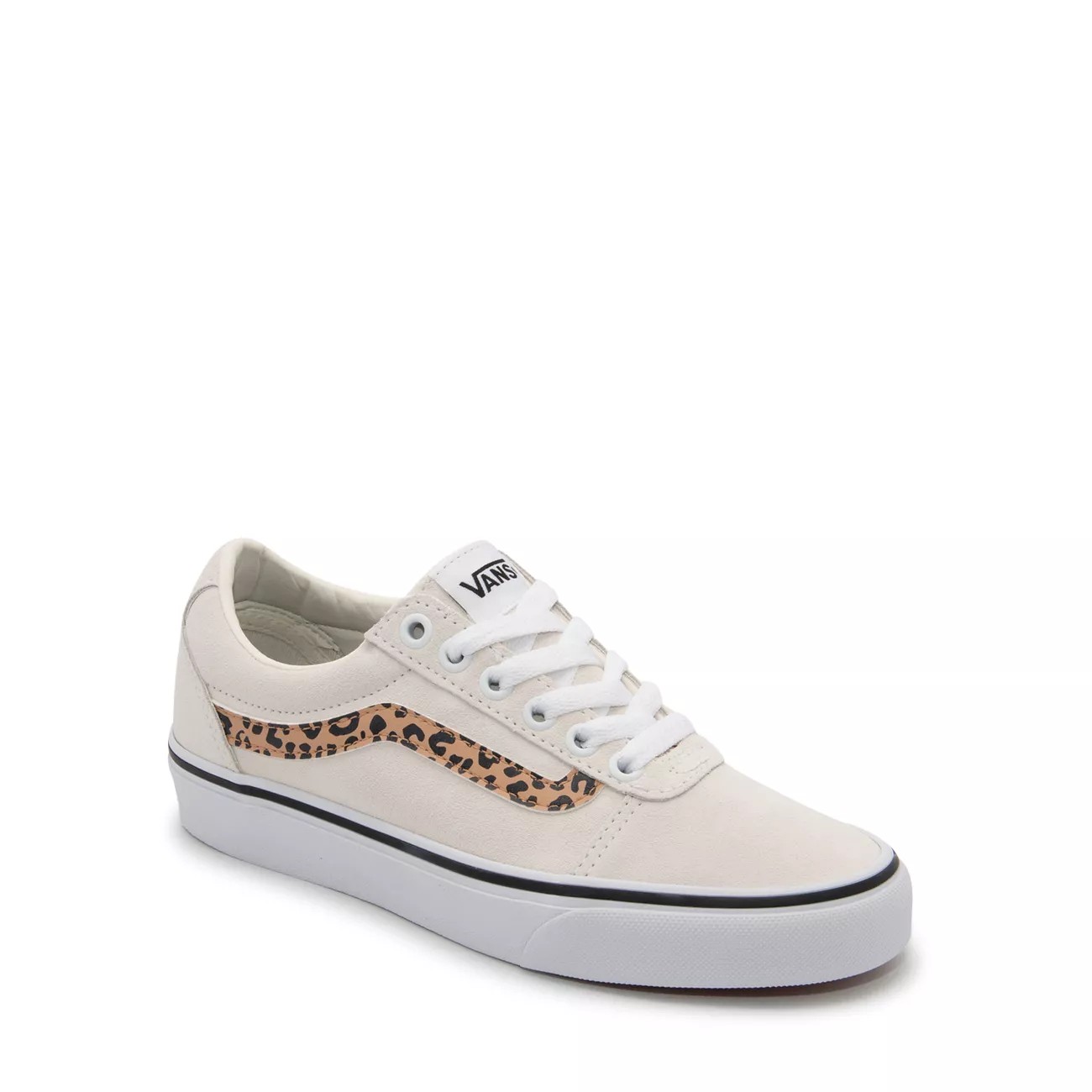 white vans with leopard print stripe