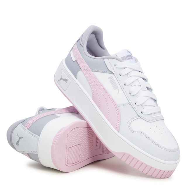 PUMA Women's Caroline Stripe Wedge Sneaker,Virtual Pink,10.5 B US