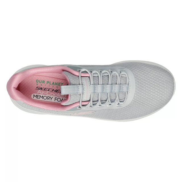 Grey and pink skechers sales