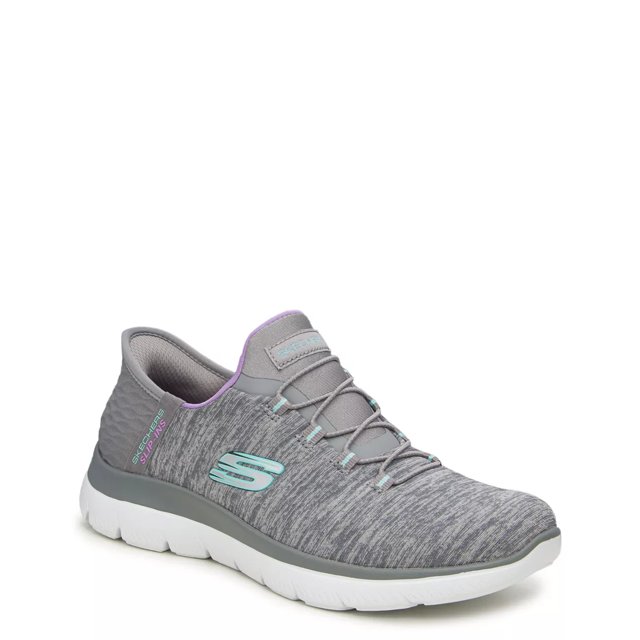 Grey skechers womens discount