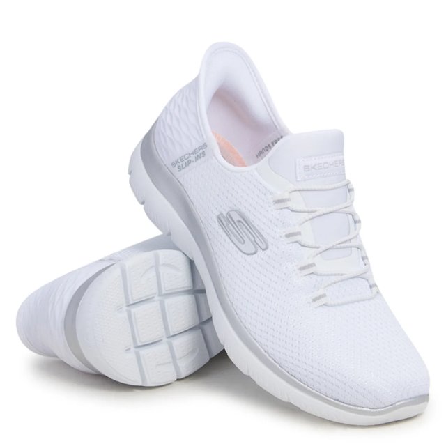 SKECHERS Hands Free Slip-Ins ホワイト Skechers Women's Hands Free Slip-ins Summits Diamond Dream
