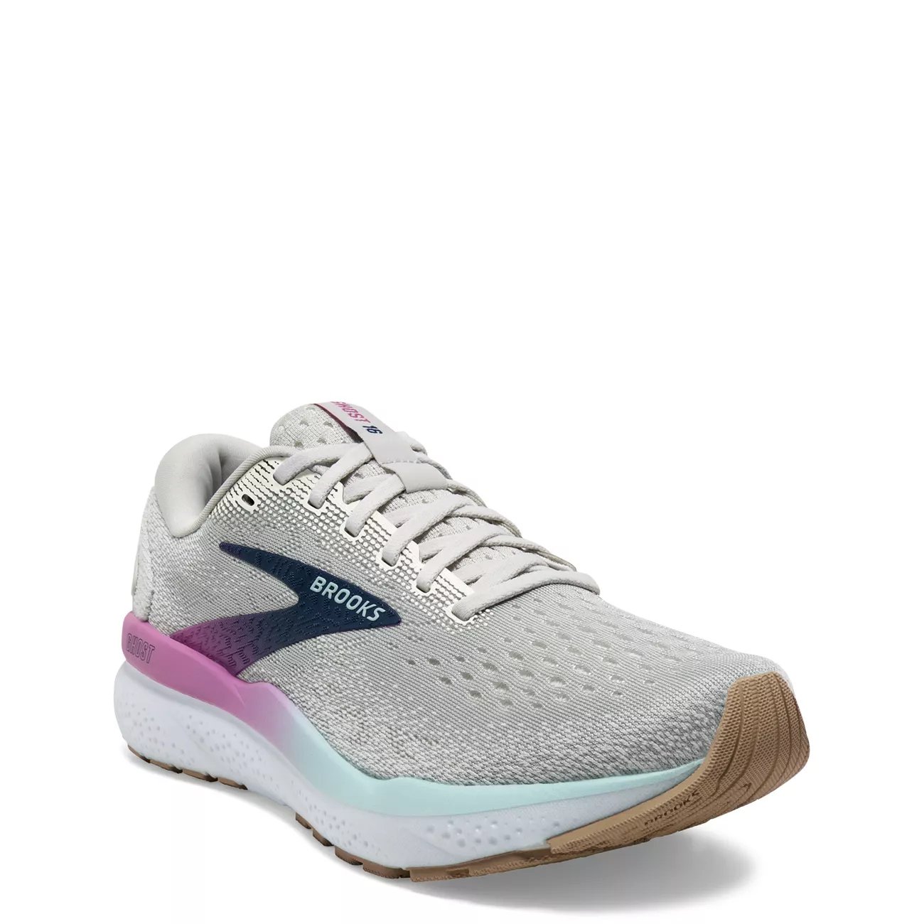 Women s Brooks Ghost 16 7 D White Grey Estate Blue