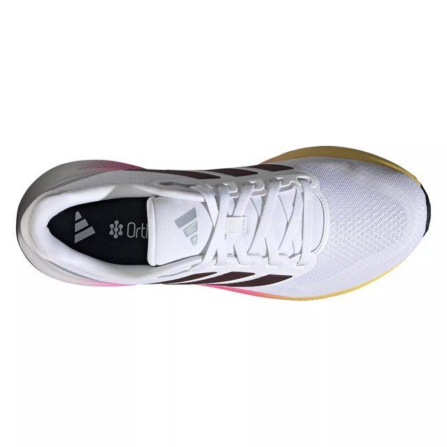Adidas Women s Run Falcon 5 Wide Width Running Shoe in Twr White Aurora Met Black Wide Size 7.5