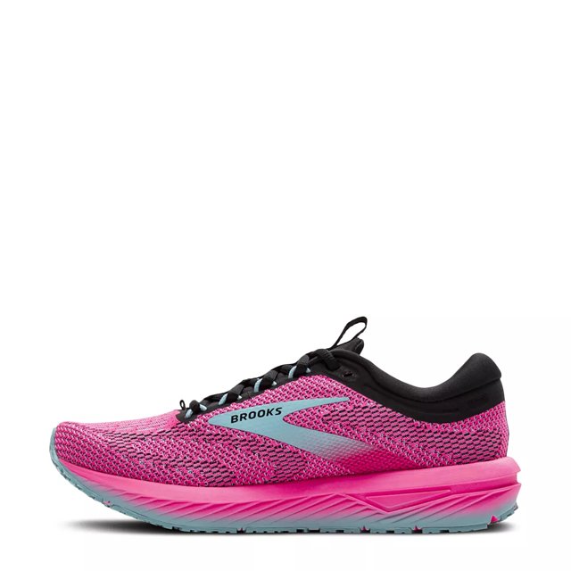 Brooks Women s Revel 7 Running Shoe in Knockout Pink Black Aqua Size 9 Medium