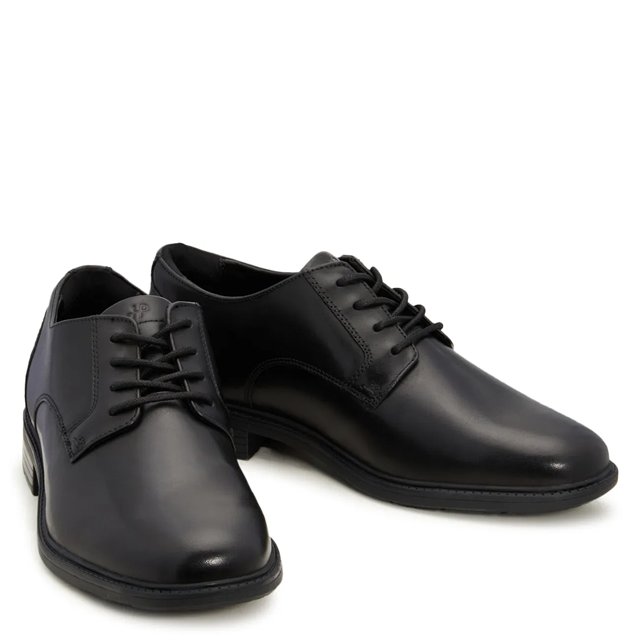 Hush puppies black formal shoes for men clearance