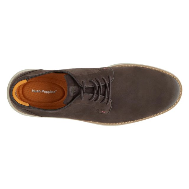 Hush Puppies Men s Duke Blutcher Wide Width Oxford in Brown Leather Wide Size 10