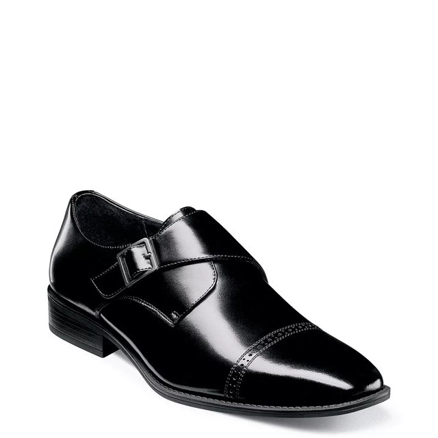 Black suede monk shoes clearance