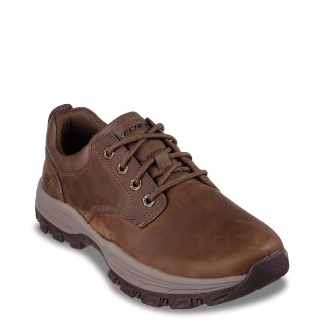 Skechers Men s Relaxed Fit Knowlson Leland Sneaker in Desert Leather Size 12 Medium