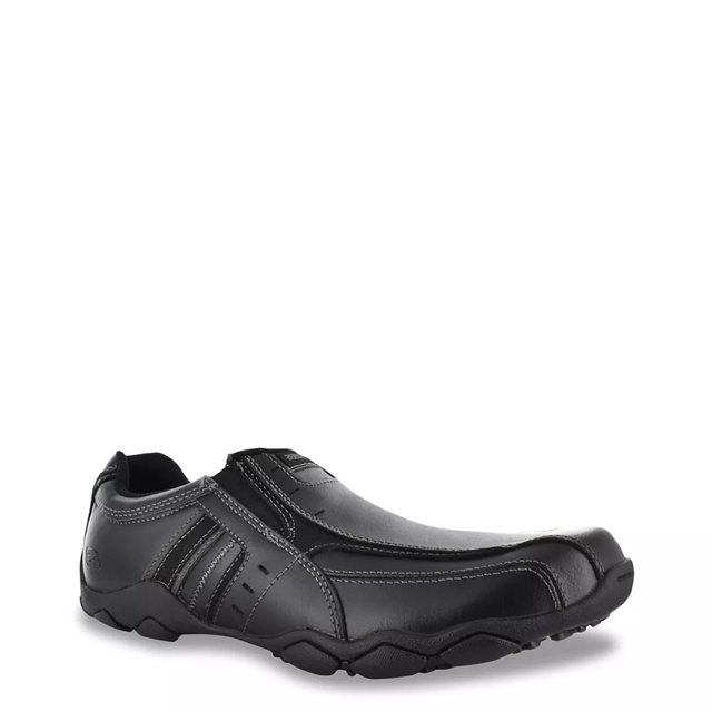 Mens skechers slip on leather 2025