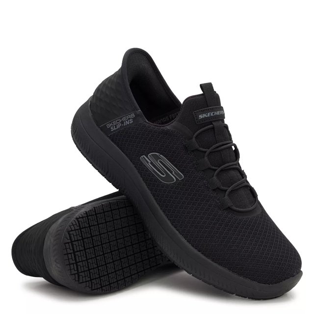 Mens skechers slip on wide hot sale width