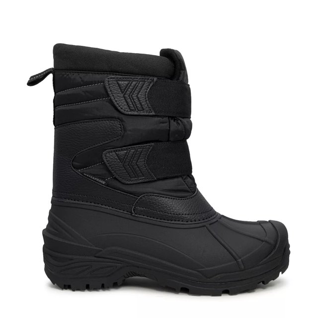 Mens winter boots with velcro straps clearance