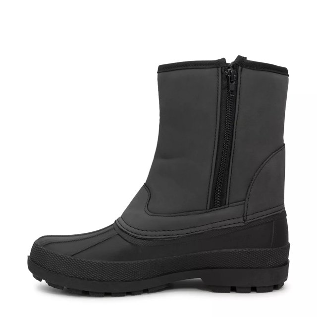 Mens snow boots sales with side zipper