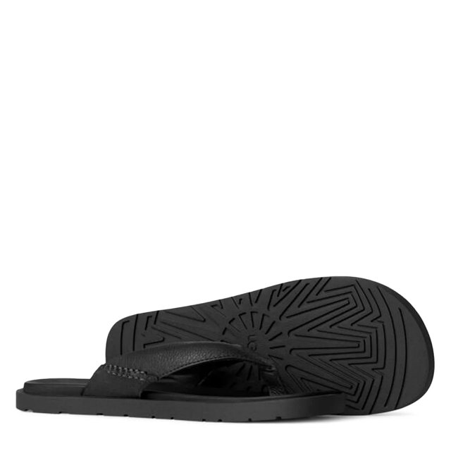 UGG M Seaside Flip Tasmania ブラック 11 UGG Men's Seaside Flip Thong Sandal - Black | SoftMoc.com