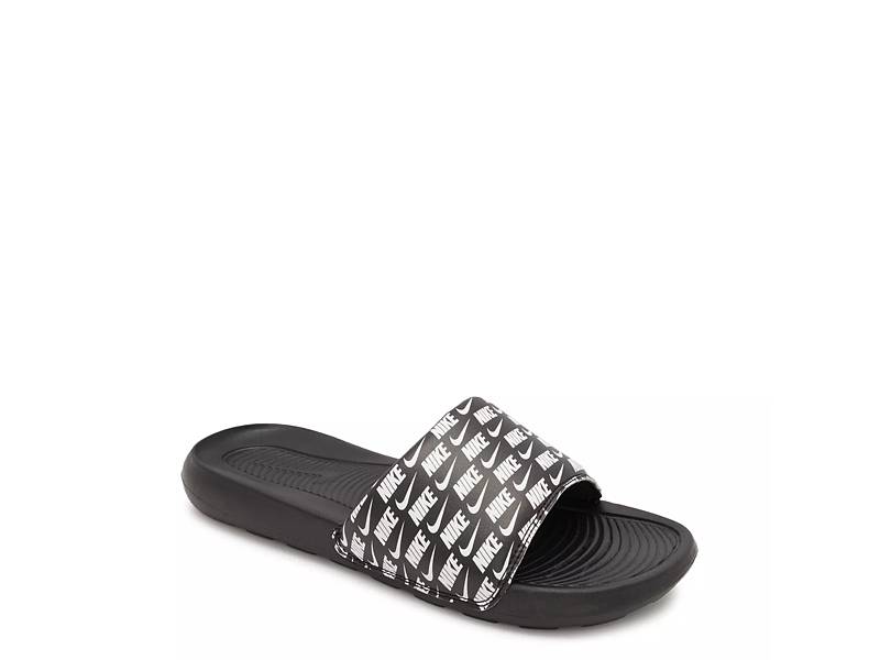 Nike slides women on sale black and white