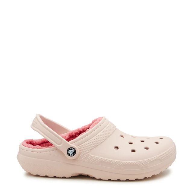 White crocs with fur lining top