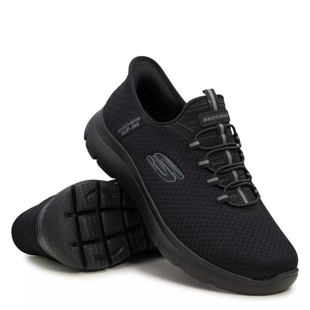 Black skechers wide width store