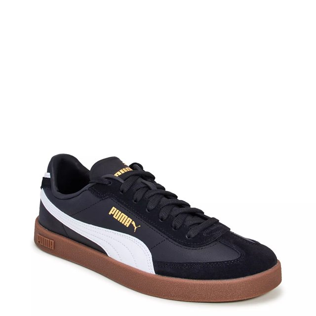 Puma Men s Club II Era Court Sneaker in Black White Gold Size 9 Medium