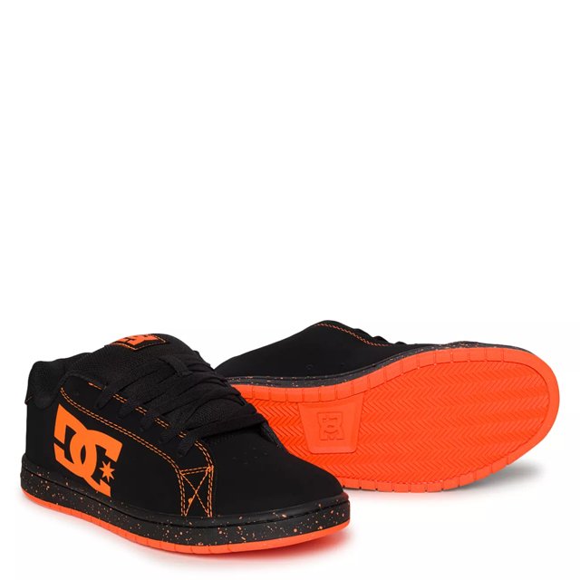DC Men s Gaveler Sneaker in Black Orange Leather Size 8 Medium