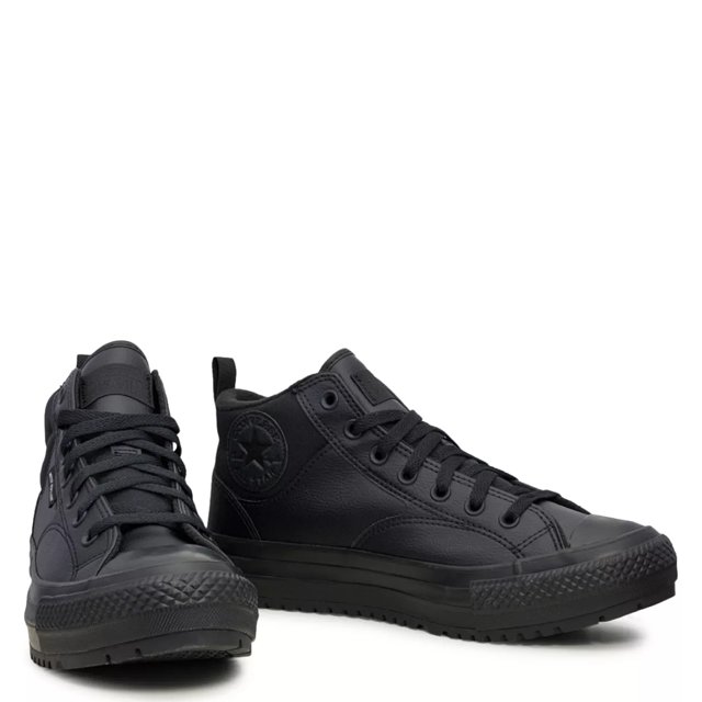 All black converse mid tops mens shop