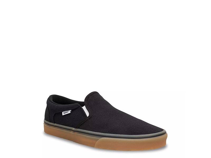 Black and grey outlet slip on vans womens