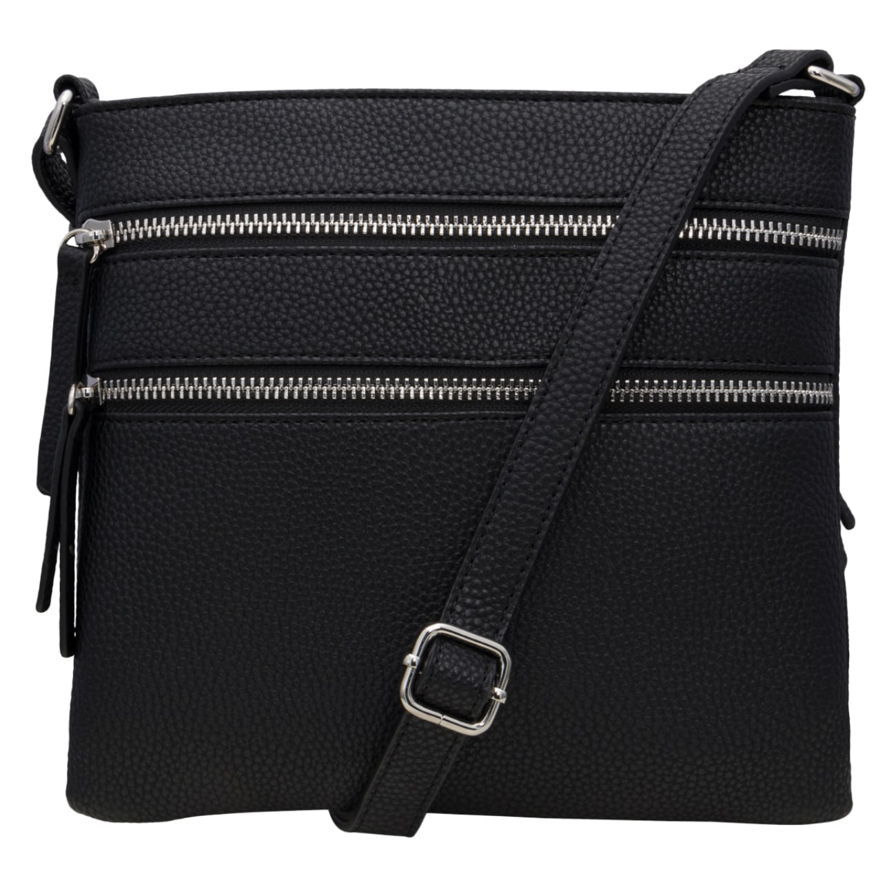 Double Front Zip Crossbody Bag