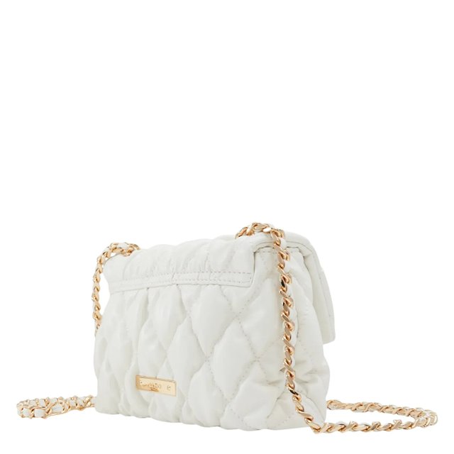 White crossbody bag with gold chain on sale