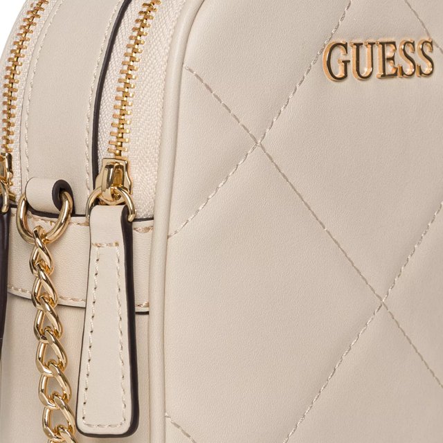 Guess Quincey Quilted Mini Double Zip Crossbody Bag The Shoe Company