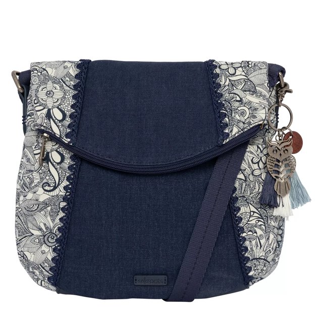 Sakroots Women s Foldover Crossbody Bag in Tobacco Batik World