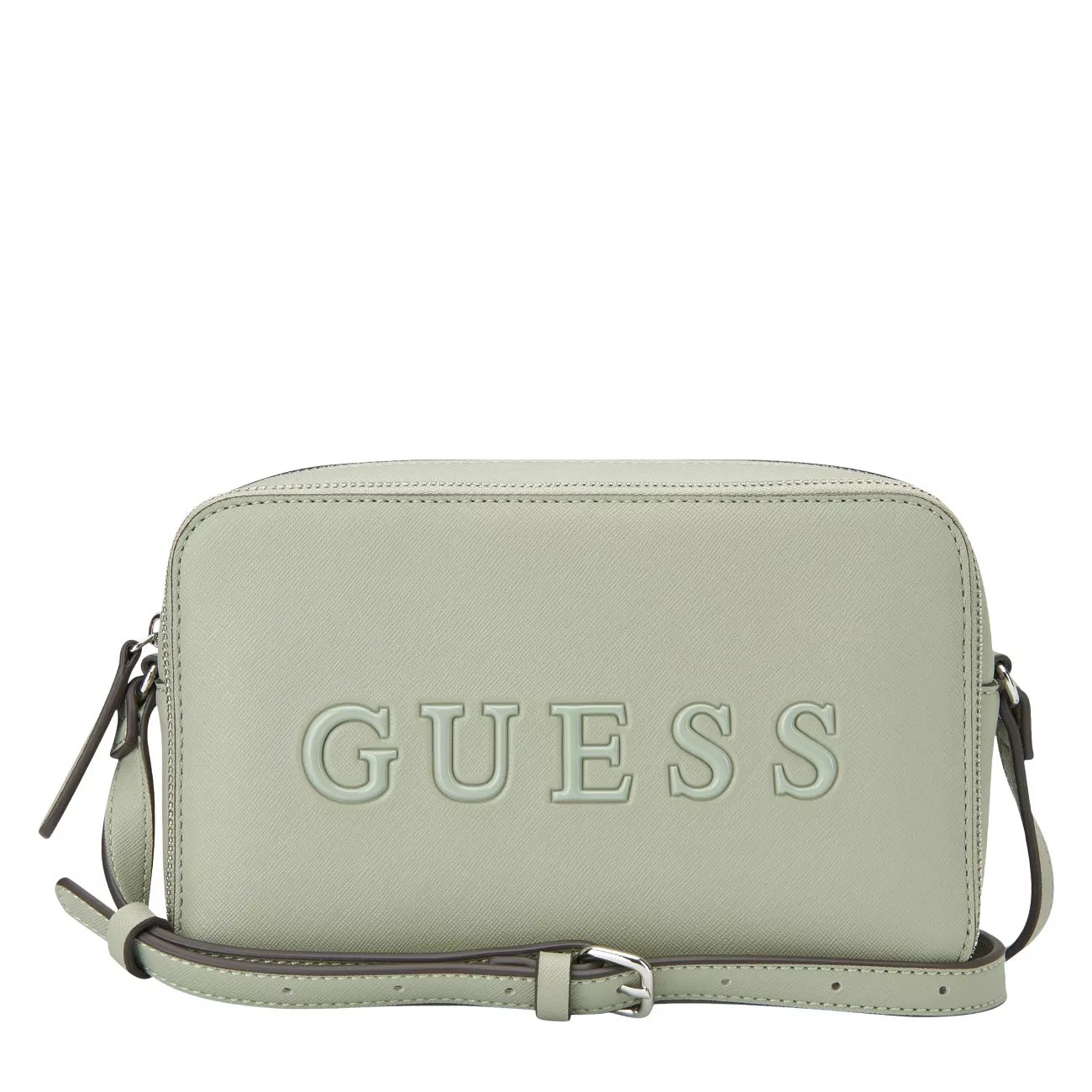 Guess Women s Artemis Mini Double Zip Crossbody Bag in Sage Size Not Applicable