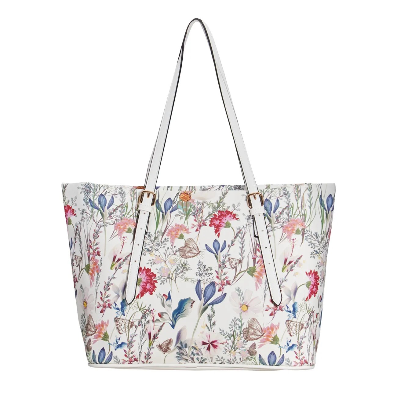Stripe Straw Tote Bag