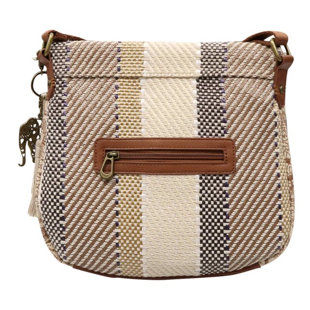 Sakroots Women s Foldover Crossbody Bag in Tobacco Batik World