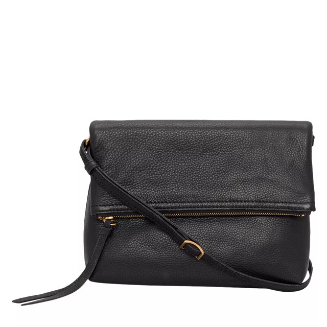 Fold over sales crossbody leather bag