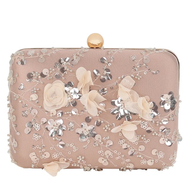 Kelly Katie Women s Floral Applique Clutch in Pink Size Not Applicable