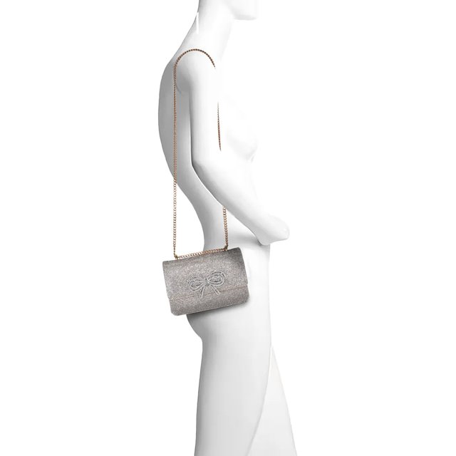 Kelly Katie Women s Double Bow Clutch in Silver Size Not Applicable
